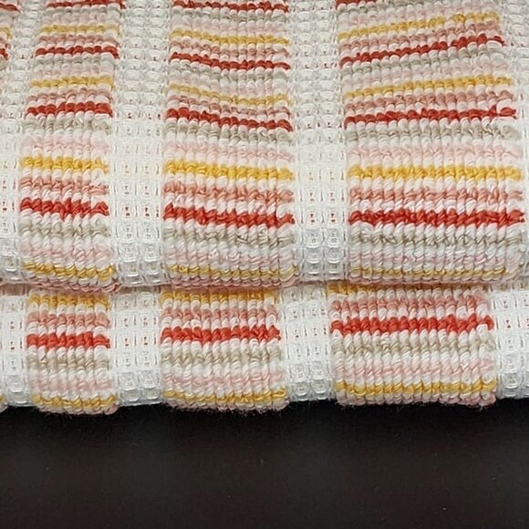 Caro Home 8pc Striped Autumnal Multicolor Cotton Towel Set 2 Bath 2 Hand 4 Tip - Picture 6 of 10